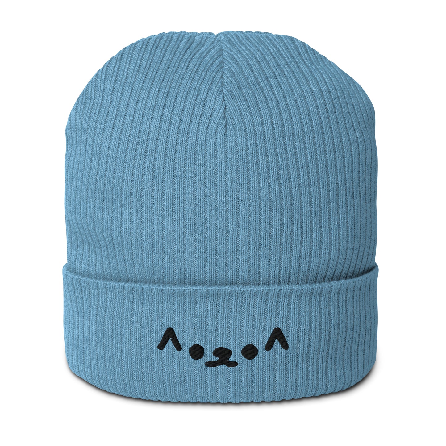 HUFO Originals - Kitty Kaomoji - Organic ribbed beanie